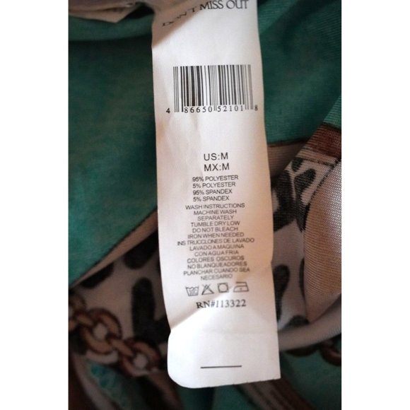 Basix of America Don't Miss Out Blouse Cold Shoulder Rhinestones Top Womens Size - Picture 10 of 10